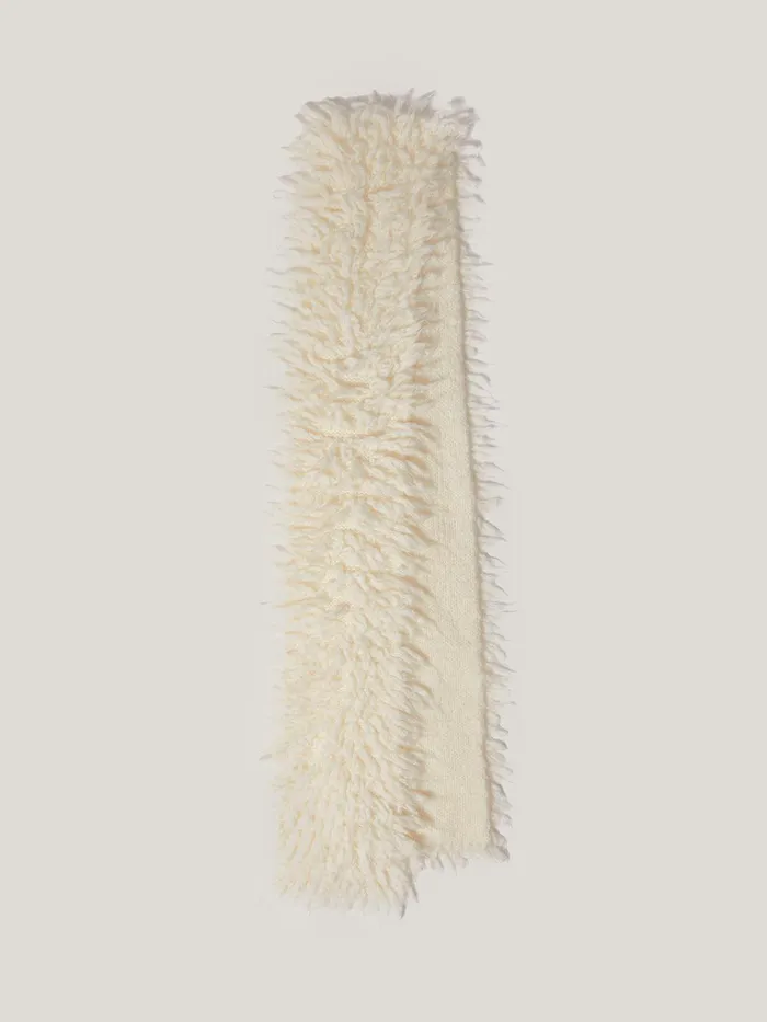 Women Looped Knitted Scarf Cream Jigsaw Ponchos and Scarves