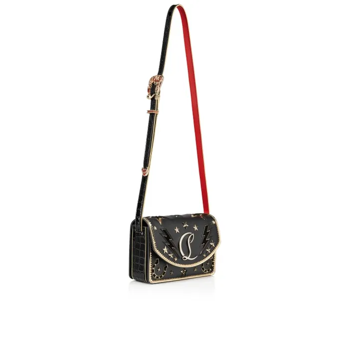 Women Loubi54 Giddy Crossbody Bag 8211 Nappa Leather And Alligator Embossed Calf Leather 8211 Black Christian Louboutin Shoulder Bags
