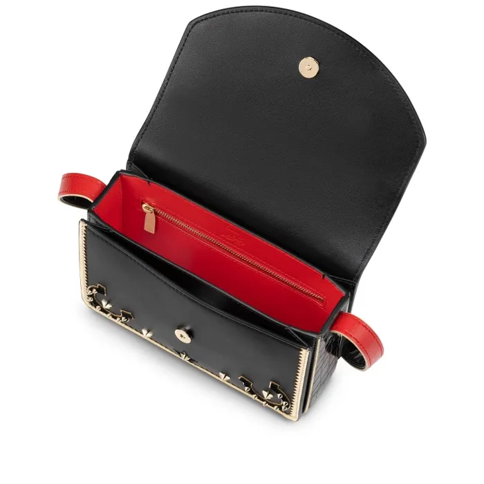 Women Loubi54 Giddy Crossbody Bag 8211 Nappa Leather And Alligator Embossed Calf Leather 8211 Black Christian Louboutin Shoulder Bags