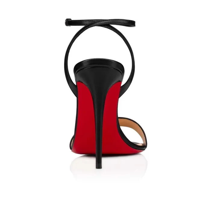 Women Loubigirl 100 Mm Strappy Sandals 8211 Nappa Leather 8211 Black Christian Louboutin Sandals and Slides
