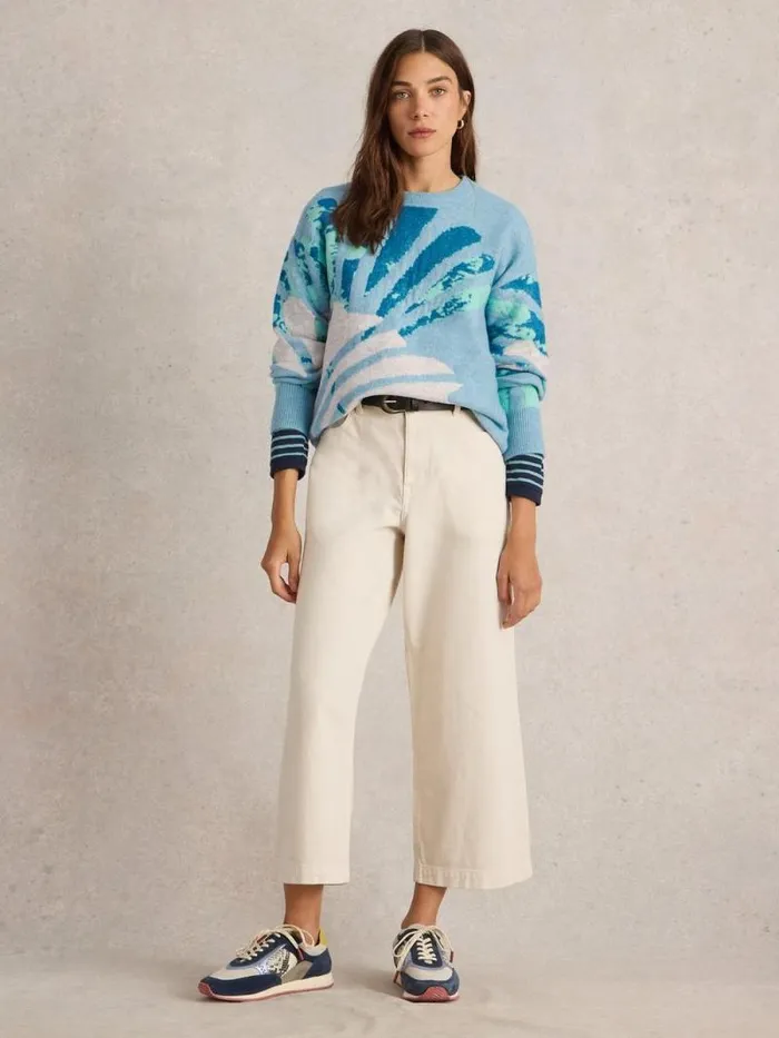 Women LOUISA JUMPER Blue Multi White Stuff Knitwear
