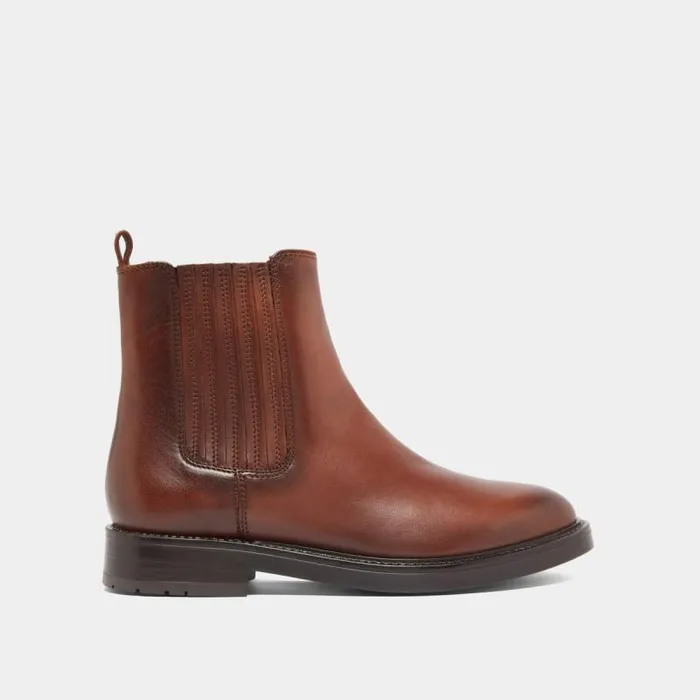Women Lowboots With Gathers Cognac JONAK Ankle Boots Lowboots
