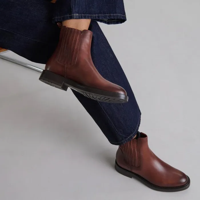 Women Lowboots With Gathers Cognac JONAK Ankle Boots Lowboots