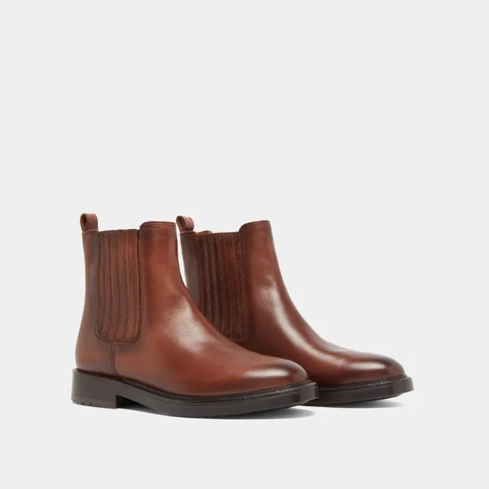 Women Lowboots With Gathers Cognac JONAK Ankle Boots Lowboots