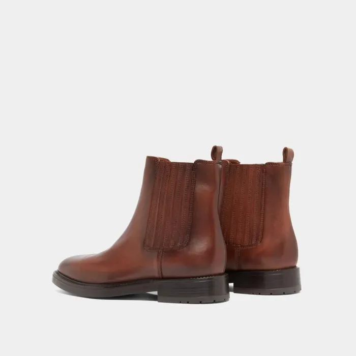 Women Lowboots With Gathers Cognac JONAK Ankle Boots Lowboots