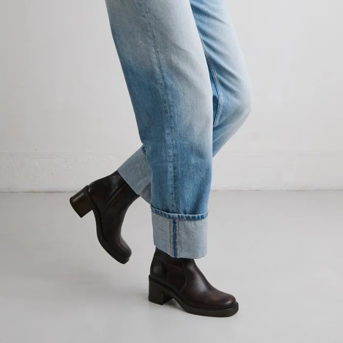 Women Lowboots With Heels Brown JONAK Ankle Boots Lowboots