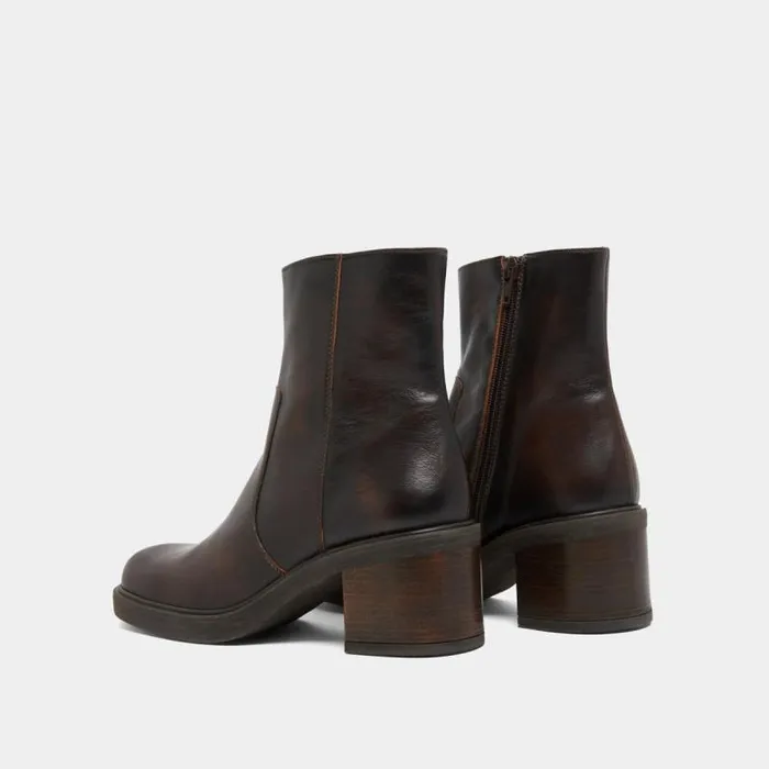 Women Lowboots With Heels Brown JONAK Ankle Boots Lowboots