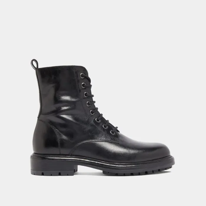 Women Lowboots With Laces And Notched Soles Black JONAK Ankle Boots Lowboots