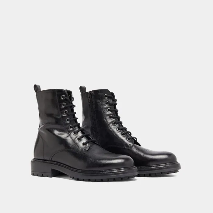 Women Lowboots With Laces And Notched Soles Black JONAK Ankle Boots Lowboots
