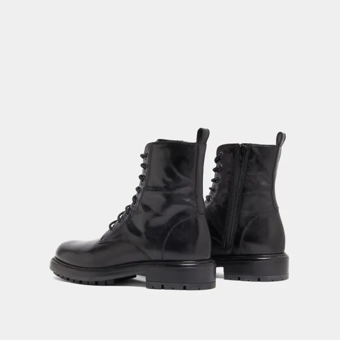 Women Lowboots With Laces And Notched Soles Black JONAK Ankle Boots Lowboots