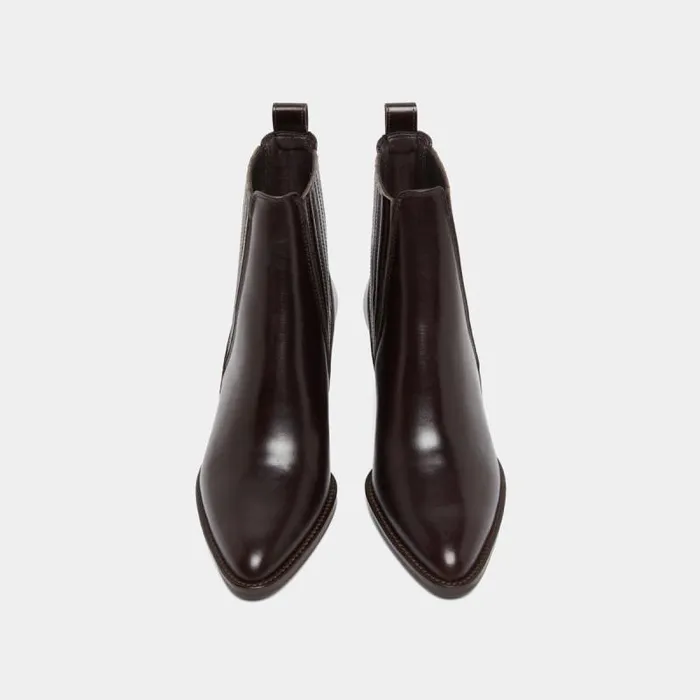 Women Lowboots With Small Beveled Heels And Elastics Dark Brown JONAK Ankle Boots Lowboots