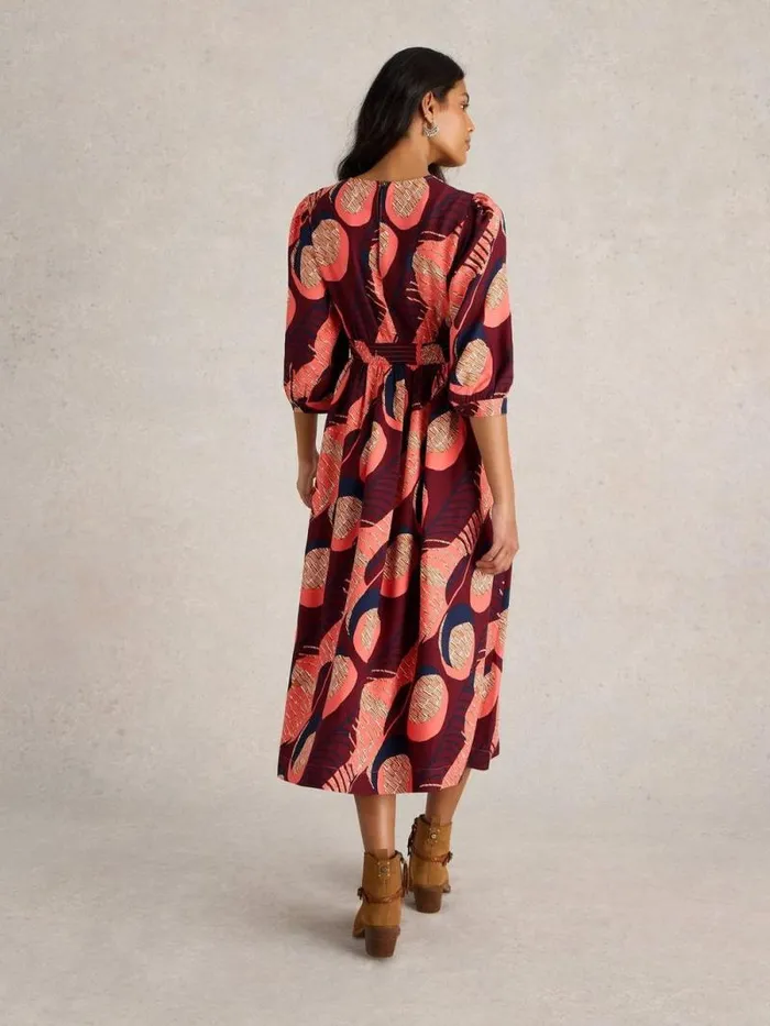 Women Lucy Midi Printed Dress Plum Purple Print White Stuff Dresses