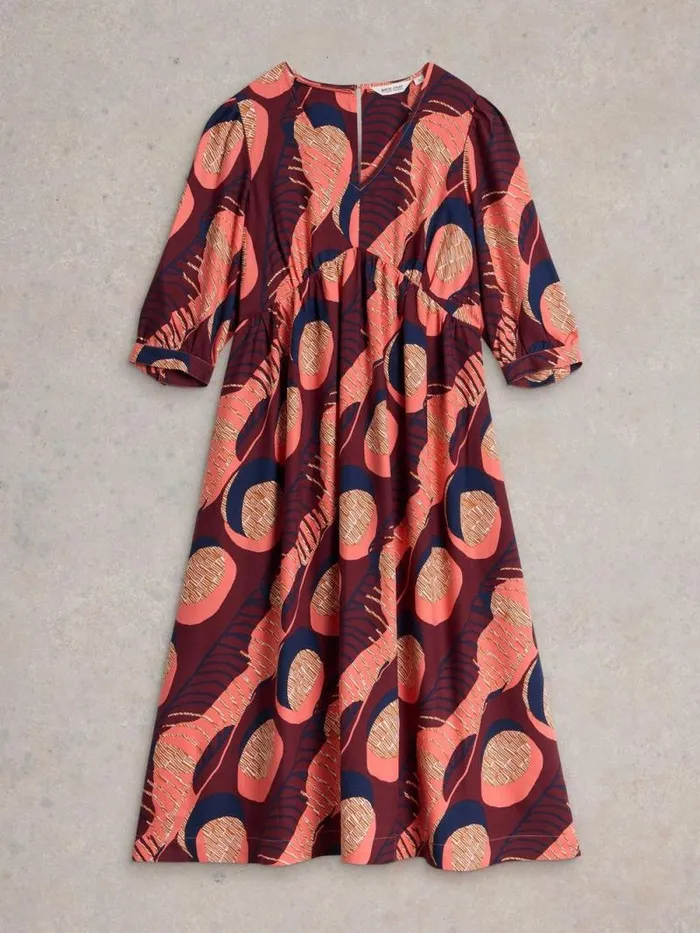 Women Lucy Midi Printed Dress Plum Purple Print White Stuff Dresses