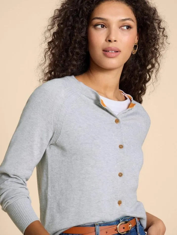 Women LULU CARDI Grey Marl White Stuff Knitwear Women LULU CARDI Grey Marl White Stuff Knitwear