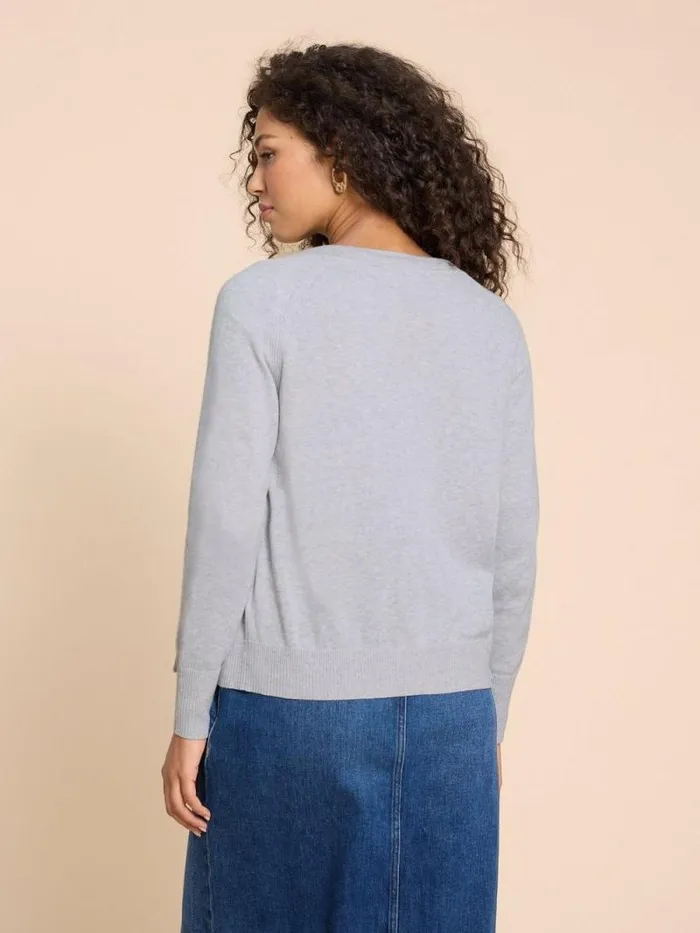 Women LULU CARDI Grey Marl White Stuff Knitwear Women LULU CARDI Grey Marl White Stuff Knitwear