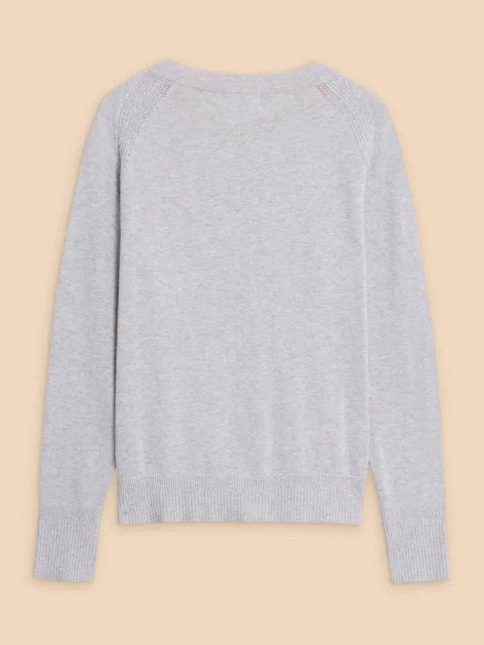Women LULU CARDI Grey Marl White Stuff Knitwear Women LULU CARDI Grey Marl White Stuff Knitwear