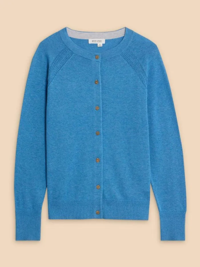 Women LULU CARDI Mid Blue White Stuff Knitwear