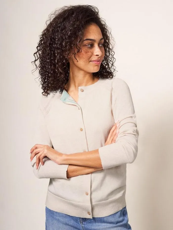 Women LULU CARDI Natural White White Stuff Knitwear