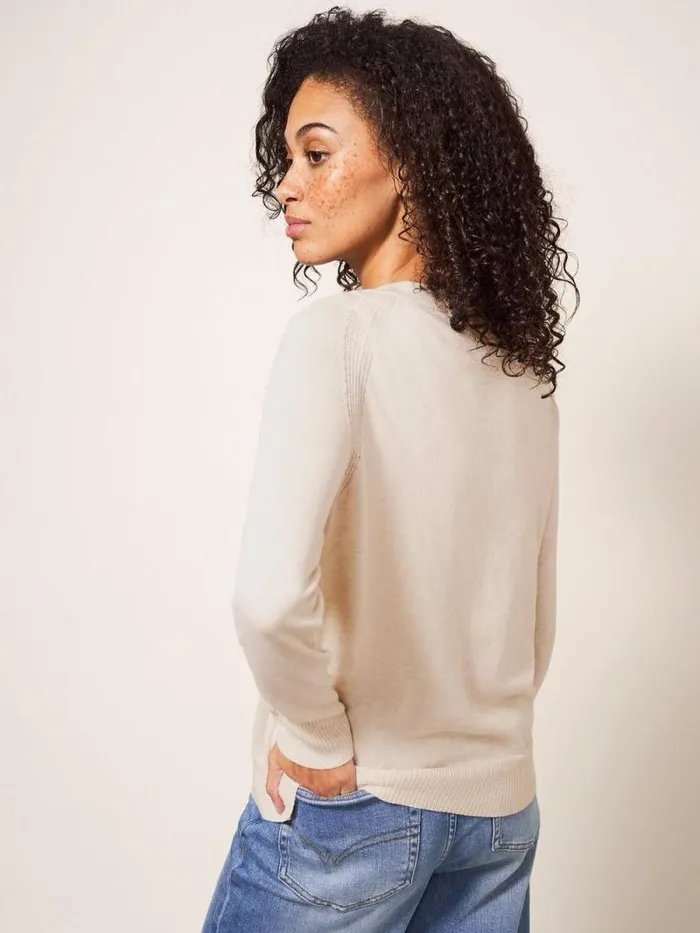 Women LULU CARDI Natural White White Stuff Knitwear