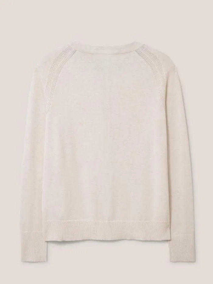 Women LULU CARDI Natural White White Stuff Knitwear
