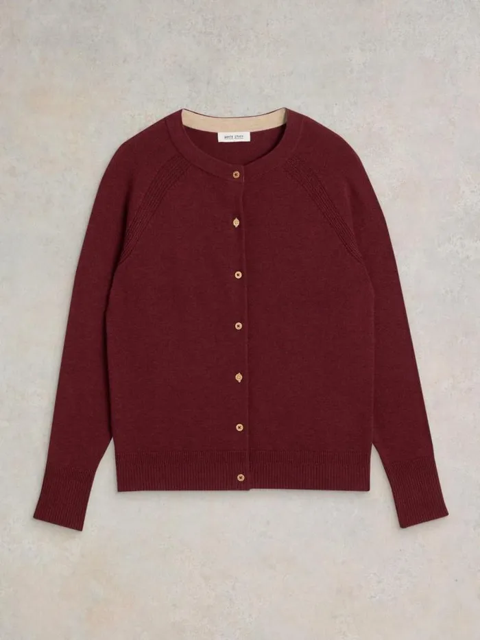 Women LULU LONG SLEEVE CREW NECK CARDI Dk Plum White Stuff Knitwear Women LULU LONG SLEEVE CREW NECK CARDI Dk Plum White Stuff Knitwear