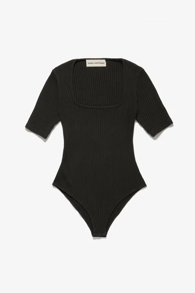 Women Mara Hoffman Bodysuits Arete Bodysuit Black Women Mara Hoffman Bodysuits Arete Bodysuit Black