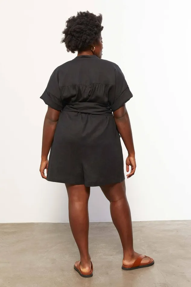Women Mara Hoffman Extended Sizes Extended Lowri Romper Black