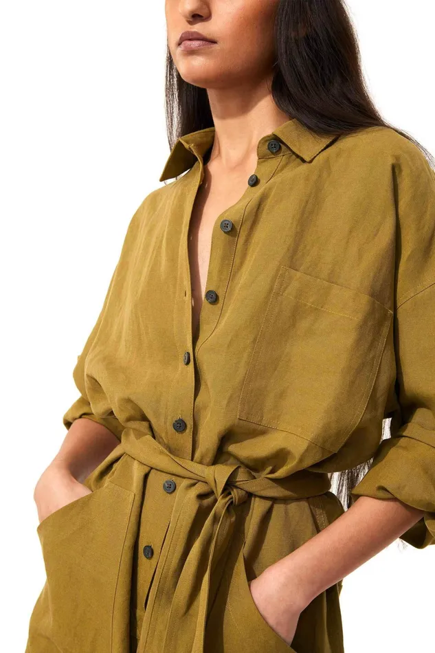 Women Mara Hoffman Jumpsuits and Rompers Agatha Jumpsuit Olive