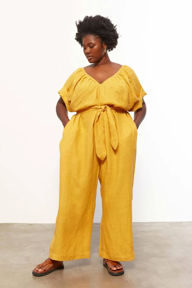 Women Mara Hoffman Jumpsuits and Rompers Extended Sunniva Jumpsuit Turmeric