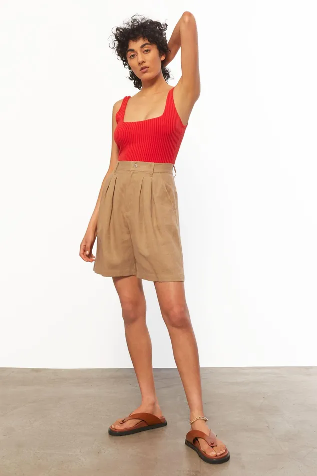 Women Mara Hoffman Pants and Shorts Poe Short Khaki