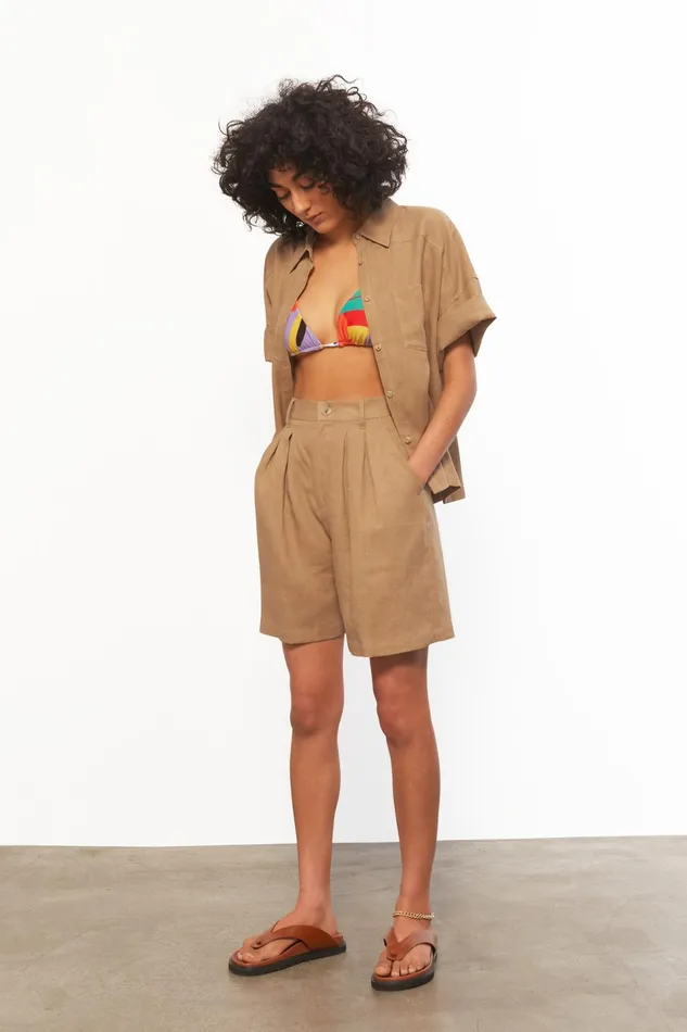 Women Mara Hoffman Pants and Shorts Poe Short Khaki