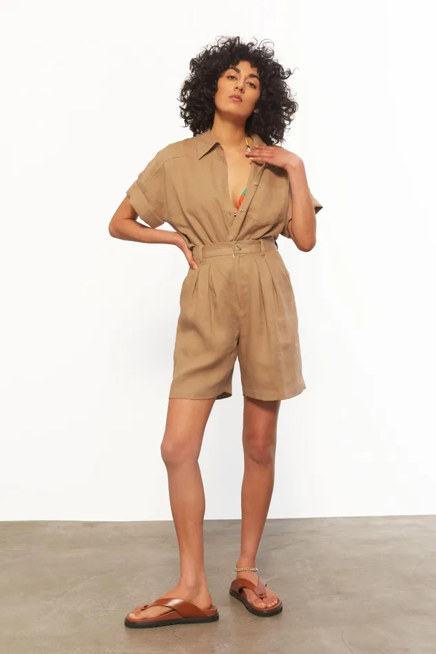 Women Mara Hoffman Pants and Shorts Poe Short Khaki