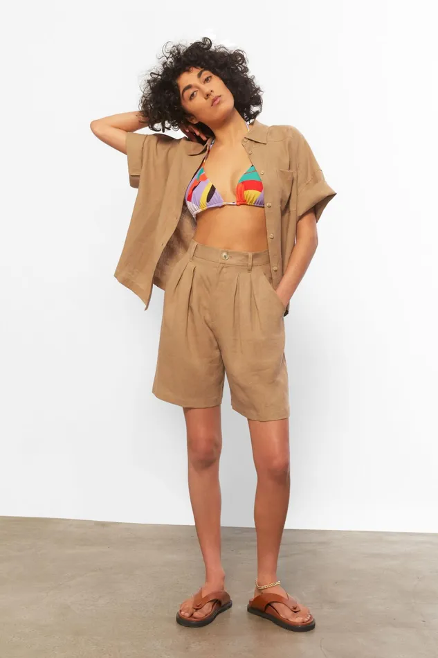 Women Mara Hoffman Pants and Shorts Poe Short Khaki