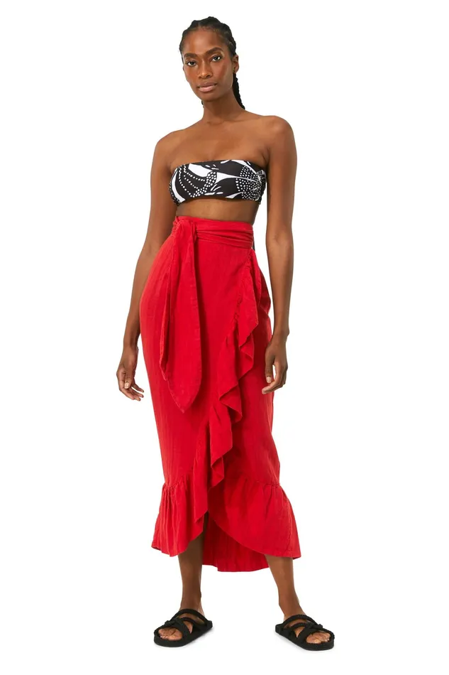Women Mara Hoffman Skirts Eavan Skirt Red