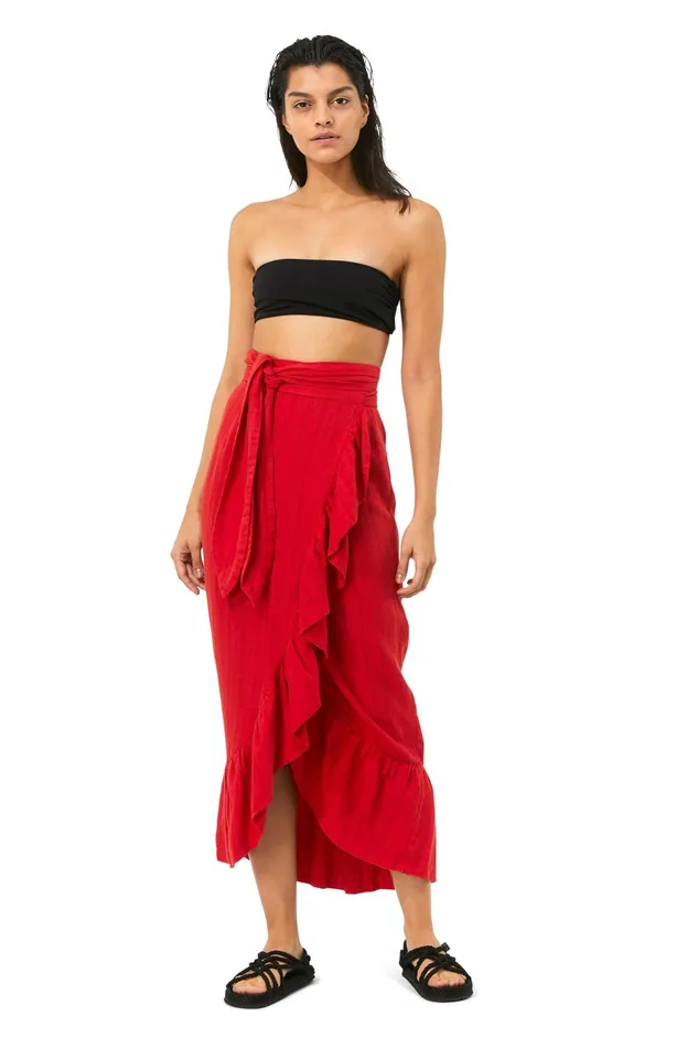Women Mara Hoffman Skirts Eavan Skirt Red