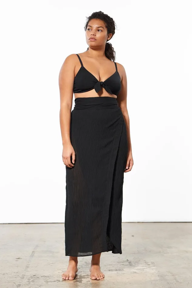 Women Mara Hoffman Skirts Extended Thiago Skirt Black