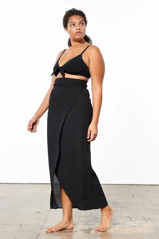 Women Mara Hoffman Skirts Extended Thiago Skirt Black Women Mara Hoffman Skirts Extended Thiago Skirt Black