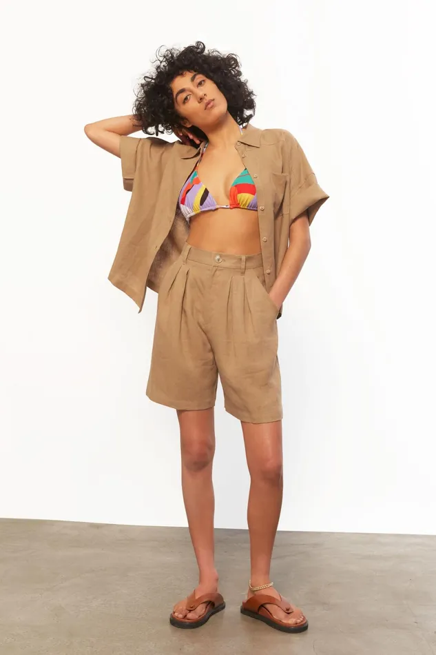 Women Mara Hoffman Tops Auberon Top Khaki Women Mara Hoffman Tops Auberon Top Khaki