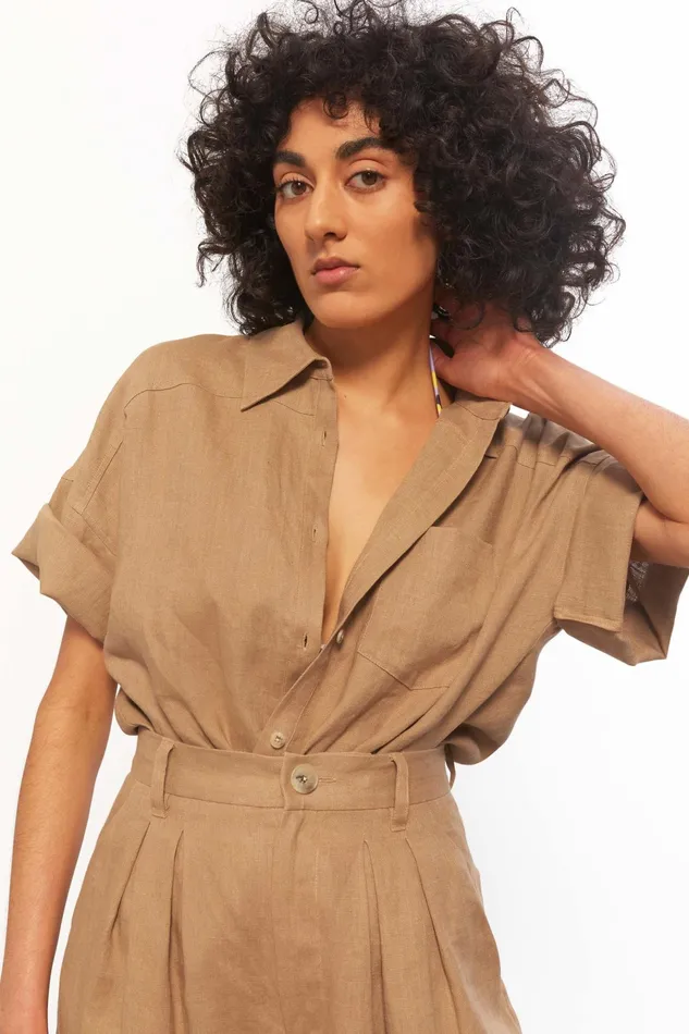 Women Mara Hoffman Tops Auberon Top Khaki Women Mara Hoffman Tops Auberon Top Khaki