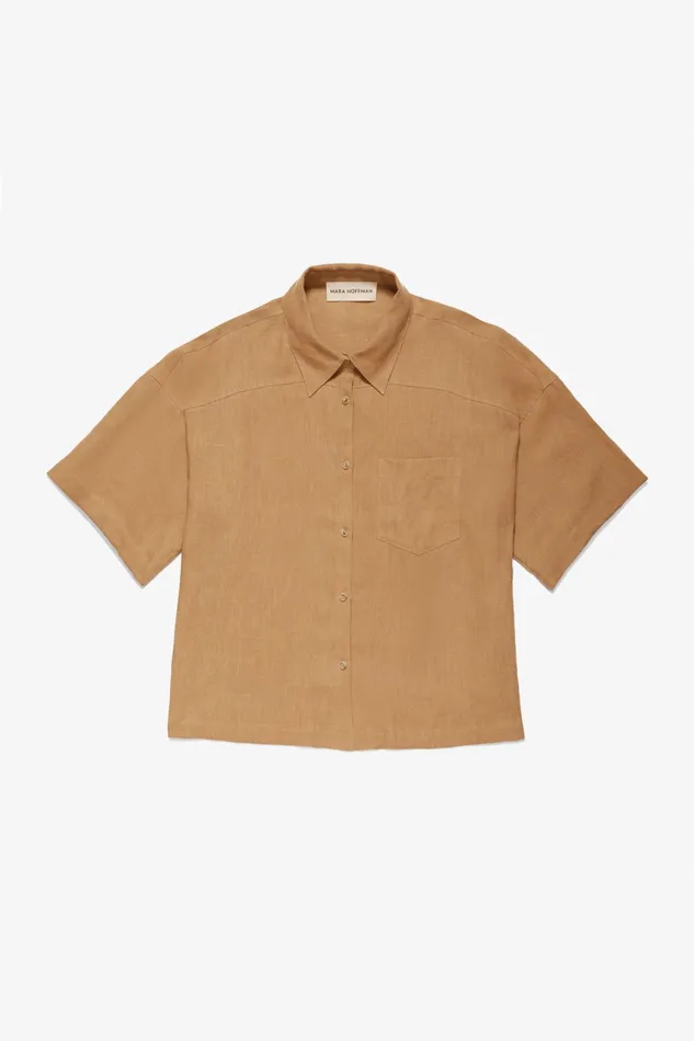Women Mara Hoffman Tops Auberon Top Khaki Women Mara Hoffman Tops Auberon Top Khaki