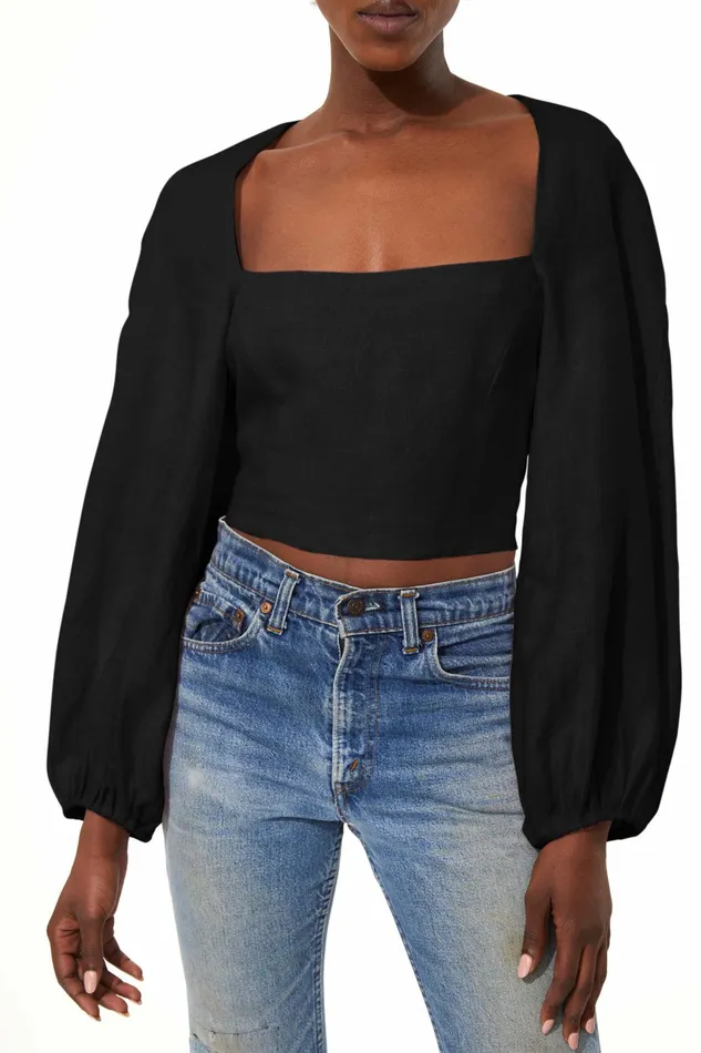 Women Mara Hoffman Tops Moon Top Black Women Mara Hoffman Tops Moon Top Black