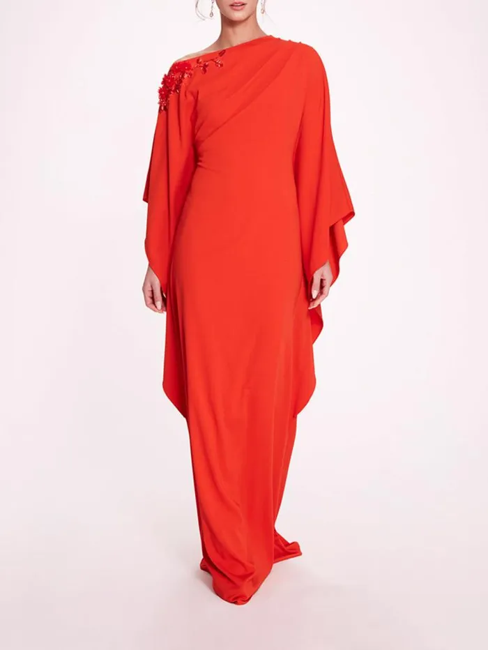 Women Marchesa Marchesa Notte Embroidered Draped Kaftan Poppy