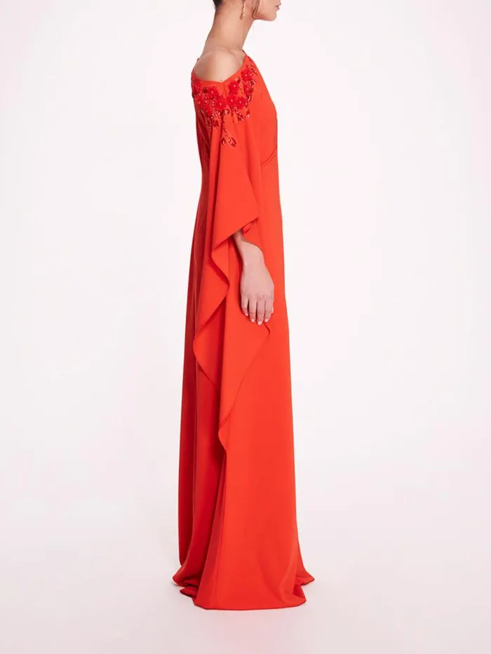 Women Marchesa Marchesa Notte Embroidered Draped Kaftan Poppy
