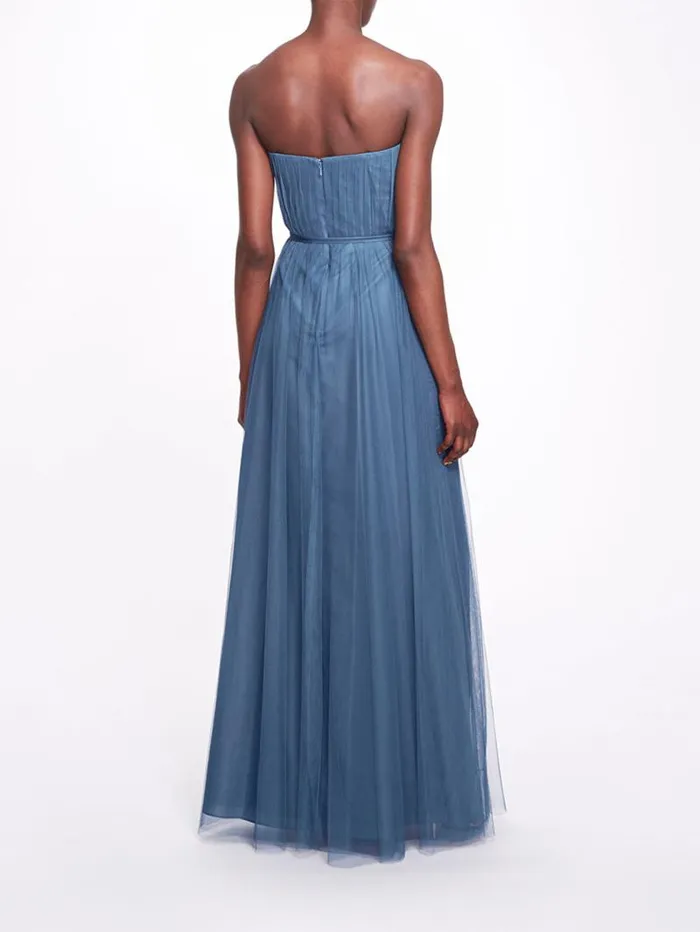 Women Marchesa Marchesa Notte Imola Dusty Blue