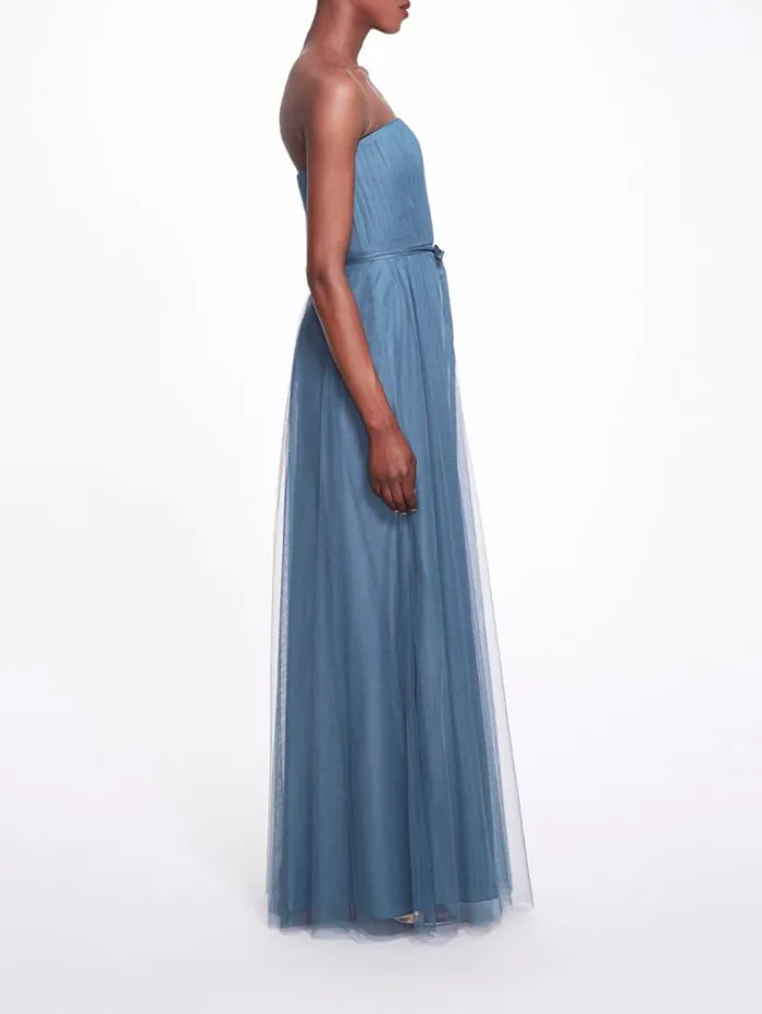 Women Marchesa Marchesa Notte Imola Dusty Blue