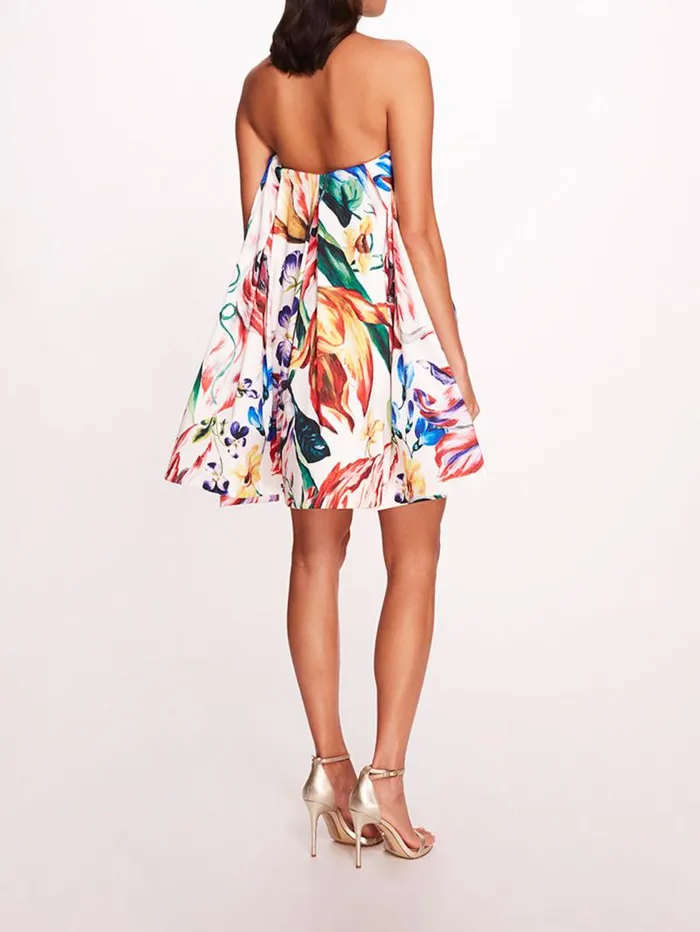 Women Marchesa Marchesa Notte Mikado Mini Dress Ivory Multi