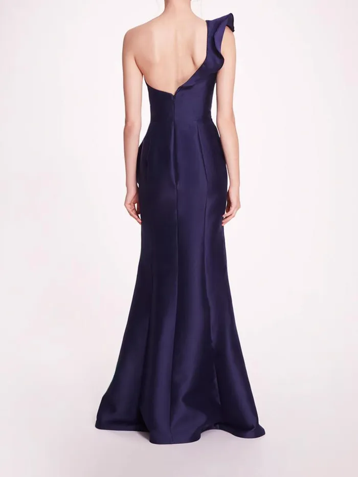 Women Marchesa Marchesa Notte Silk Mikado Gown Navy
