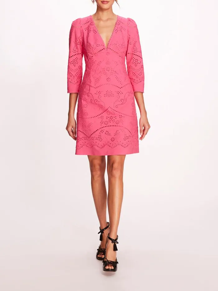 Women Marchesa Marchesa Rosa Anise Mini Dress Fuchsia