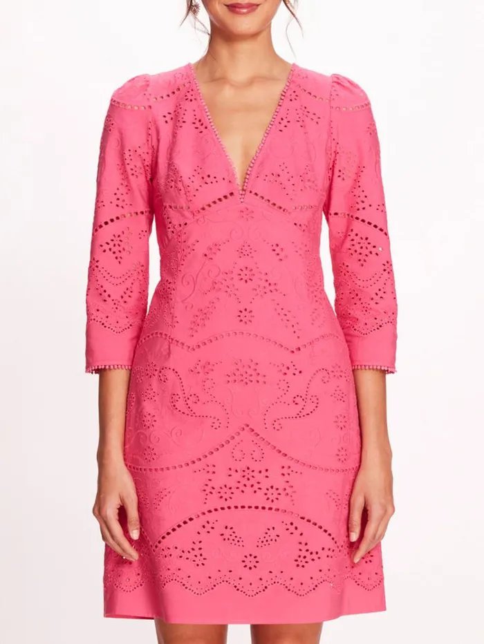 Women Marchesa Marchesa Rosa Anise Mini Dress Fuchsia