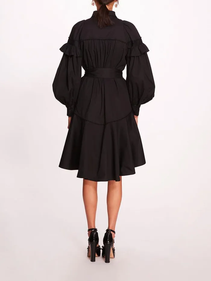 Women Marchesa Marchesa Rosa Laurel Shirtdress Black